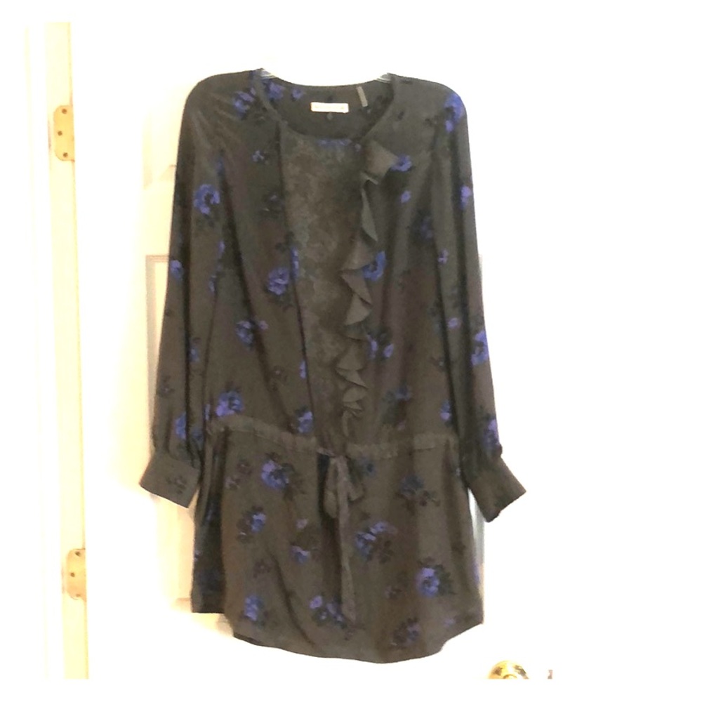 Vintage 100% silk Rebecca Taylor Ruffled Tunic